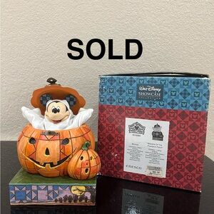 Jim Shore BEWARE OF THE PUMPKIN PATCH Stone Resin Halloween Mickey Mouse 4016580